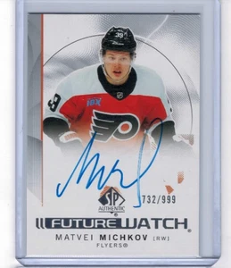 2024-25 SP Authentic Matvei Michkov Future Watch Auto RC #'ed 732/999 #185 - Bild 1 von 2