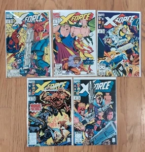 Konvolut 5 X-Force Marvel Comics 4 5 20 21 22 1991-1993 eingetütet und mit Kartonunterlage - Bild 1 von 3