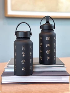 Unown Alphabet Water Bottle, Engraved “28 Unowns” Waterbottle Coffee Tumbler - Picture 1 of 10