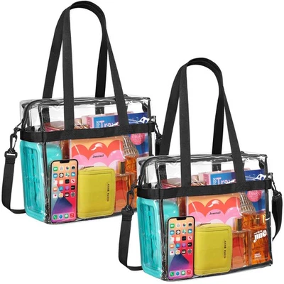 Práctica bolsa transparente para lavandería 12x6x12 aprobada por estadio - Bolso transparente con cremallera... Foto 1 de 4