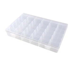 Clear Plastic Jewelry Box Organizer Storage Container with Adjustable Divider... - Picture 1 of 7