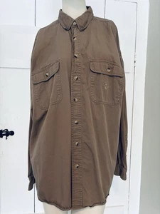 Bit & Bridle Outfitters Langarm Hemd mit Knöpfen Herren Large braun hellbraun Vintage - Bild 1 von 9