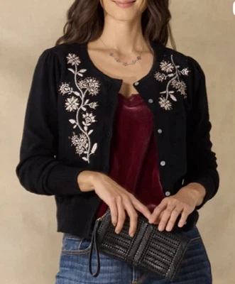 NEW Sundance Andrina Beaded Embellished Holiday Cardigan Sweater Petite XS - Image 1 of 4