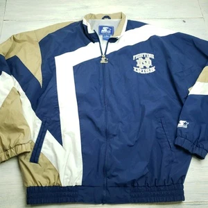 Giacca a vento vintage Notre Dame Fighting Irish Starter XL full zip anni 90 - Foto 1 di 7