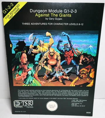 TSR Advanced Dungeons & Dragons 9058 G1-2-3 Dungeon Module Against the Giants NM - Image 1 of 4