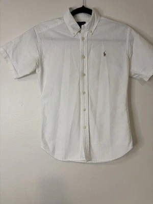 Ralph Lauren Boys White Short Sleeve Button Down Size Large 14 - Image 1 of 4