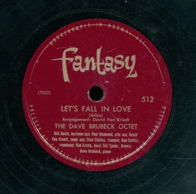 78tk-Jazz-FANTASY 512 -Dave Brubeck Octet-(Let's Fall in Love/Indiana ) - Image 1 of 2