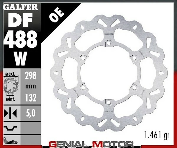 Disco de freno delantero Galfer WAVE FIX 298x5 mm YAMAHA XV 1700 ROAD STAR WARRIOR 2002>07 Foto 1 de 1