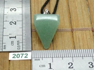 Pendentif AVENTURINE VERTE pointe carre style pendule + cordon reglable reiki - Picture 1 of 2