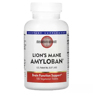 Mushroom Wisdom Amyloban 3399 180 Veggie Tabs Dairy-Free, Gluten-Free, No - Picture 1 of 2