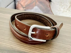 Kids Genuine Leather Belt Brown Eddie Bauer Great Condition 27” - 30” - Picture 1 of 7