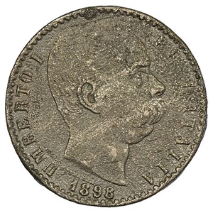 Italia - Dinero Falso - 2 Lira 1898 Umberto I - estaño - Moneda De Falsificador - Imagen 1 de 2