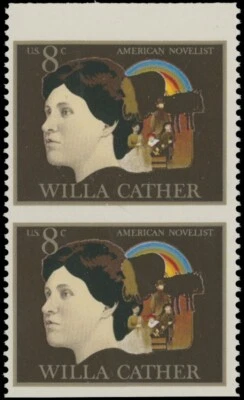 1973, USA, ARTS, WILLA CARTHER, 8C, VERTICAL PAIR IMPERF HORIZONTALLY, SC.#1487a - Image 1 of 2