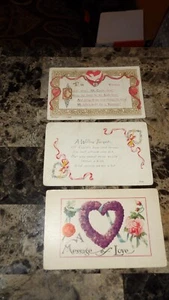 Lote de 3 postales antiguas de San Valentín - Imagen 1 de 2