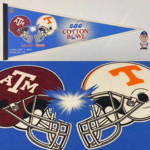 2005 Texas A&M Aggies Tennessee Vol University Pennant 12x30 Football Cotton Cover
