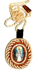 BRYBRADAN SANTA DEATH KAPULAR ANHÄNGER 2,5"" LEDER CHARM 26"" (22080) - Bild 1 von 1