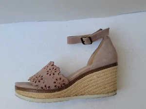 Nicole BONITAS Sandalias Alpargatas Tacones Cuña Rosa Taupe Cuero Talla-10M - Imagen 1 de 7