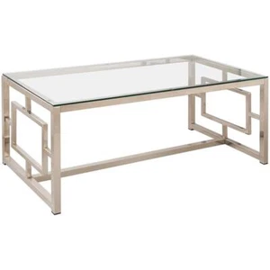 Coaster Contemporary Geometric Glass Top Coffee Table in Nickel - Picture 1 of 3