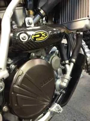 P3 Carbon Fiber 2 Piece Exhaust Header Heat Shield Yamaha WR250F 16-23 - Image 1 of 4