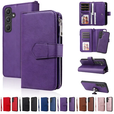 For Samsung Galaxy A15/A35/A55 PU Leather Removable Wallet Magnet Case Cover - Image 1 of 4