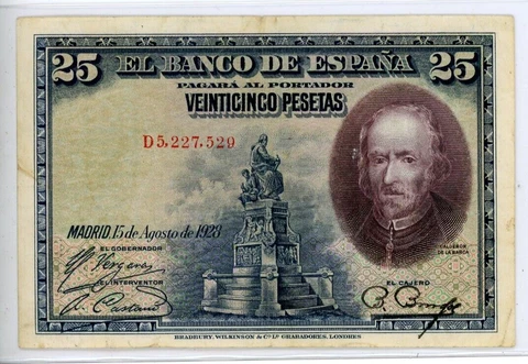 1928 BANK OF SPAIN 25 PESETAS**NICE** FREE SHIPPING! 3053 Cover