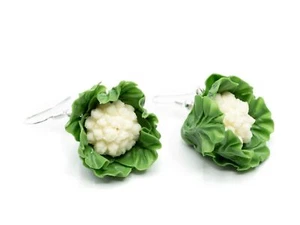 Blumenkohl Ohrringe Miniblings Hänger Kohl Salat Gemüse Bauer Handarbeit - Picture 1 of 4