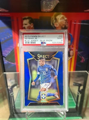 2015 帕尼尼精选蓝色奖杯 #22 NEYMAR JR. /299 PSA 9 完好 — 第 1/4 张图片