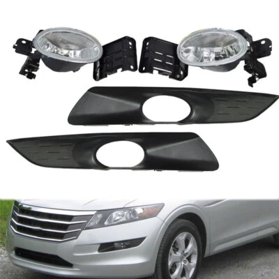 For 2010-2012 Honda Accord Crosstour Front Bumper Fog Lights Lamp W/ Cover Bezel - Image 1 of 4