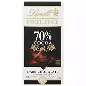 Lindt Excellence 70% Cocoa Dark Chocolate Bar 3.5oz. - Pack of 4 - Picture 1 of 3