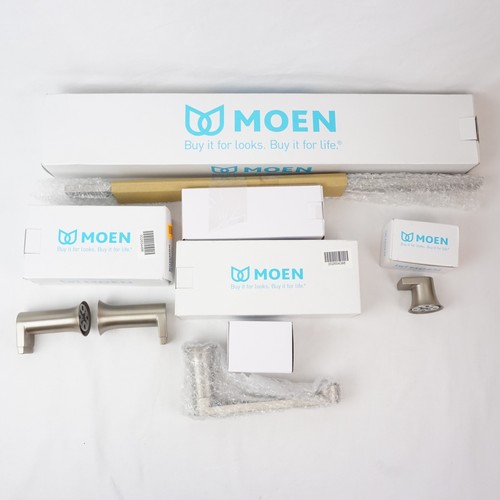 Moen Towel Bar, Pivoting Paper Holder, Hand Towel Bar, And Robe Hook
