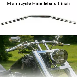 1" 25mm Chrome Drag Bars Motorcycle Handlebars Universal for Harley Soprtster - Picture 1 of 11