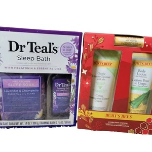 NIB Dr Teal's Sleep Bath and Burt's Bees Gift Packages - Picture 1 of 5