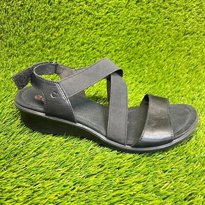 Ecco Felicia Womens Size 9 Black Beach Walking Outdoor Wedge Leather Sandals - Image 1 of 4