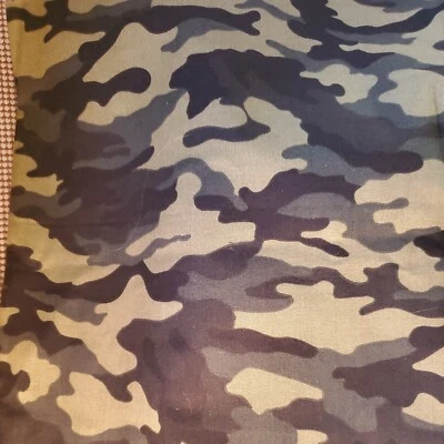 Sewing Fabric David Textiles Camoflage Camo 2 tone Green & Grey 1.4ydx45" Cotton - Image 1 of 4