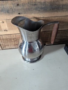 Vintage Oneida 18/8 Stainless Steel Pitcher, Wooden Handle - Picture 1 of 6