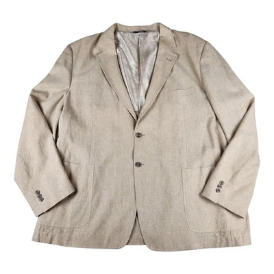 Blazer de hombre Alan River mezcla de lino beige talla 2XL XXL Foto 1 de 4