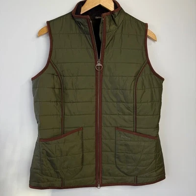 Barbour Polarquilt Gilet Vest Women's Olive Green Size 8 - Image 1 of 4