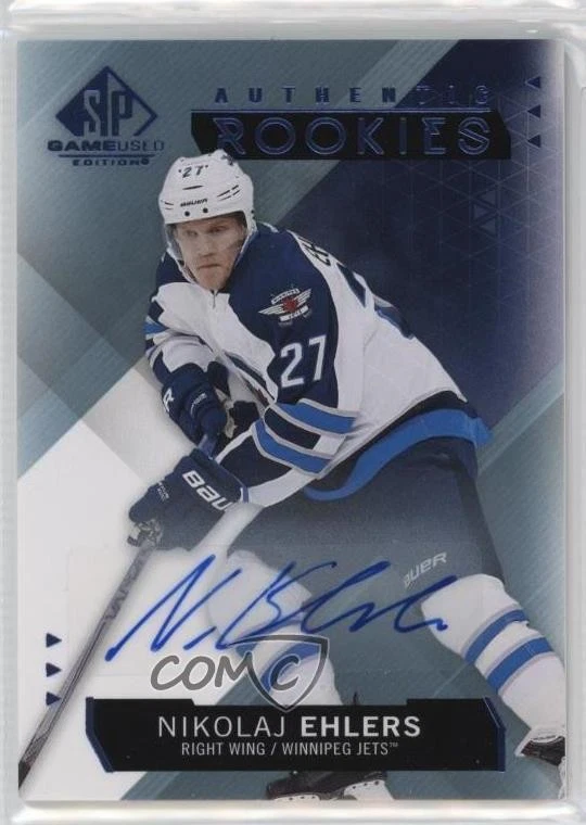 2015-16 SP Game-Used Authentic Rookies Blue Nikolaj Ehlers #157 Rookie Auto RC - Image 1 of 2