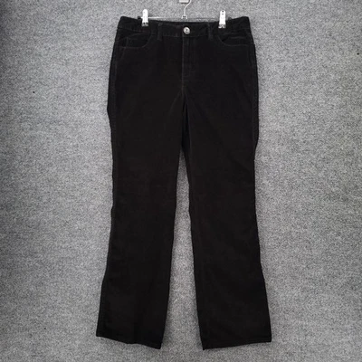Calvin Klein Jeans 10 Black Boot Cut Stretch Dark Wash Corduroy Zip Fly Mid Rise - Image 1 of 4