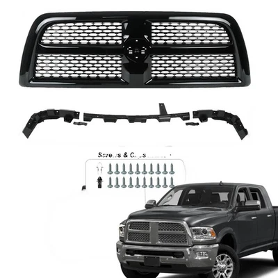 For 2010-2018 Ram 2500/3500  Front Bumper Grille Grill Upgrade Matte Black Foto 1 de 2