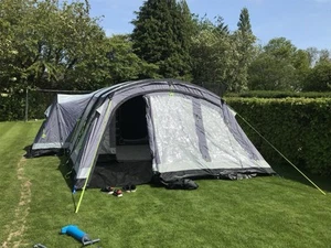 Kampa Bergen 6 Air Tent with Carpet Footprint & Foot Pump - Airbeam Family Tent - Picture 1 of 10