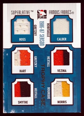 2009-10 ITG Superlative Jersey Gold Gretzky Hextall Robitaille Bourque 1 OF 1 - Image 1 of 2