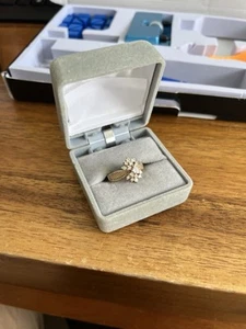 Yellow 14k Gold Diamond Cluster Ring - Picture 1 of 5