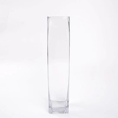 12 pcs 14" tall Clear GLASS SQUARE VASES Wedding Centerpieces Party Decorations - Image 1 of 4