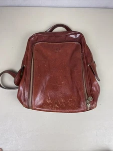 TIME RESISTANCE DESIGNER WOMENS MENS MID BROWN LEATHER BACKPACK HANDBAG - Imagen 1 de 17