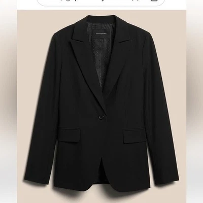 Nuevo-banana Republic-14-negro-traje esculpido blazer, manga larga, chaqueta totalmente forrada Foto 1 de 4