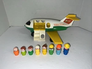 Vintage 1980 Fisher Price Little People Flugzeug Spielzeug #182 mit 8 kleinen Menschen - Bild 1 von 13
