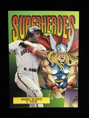 1998 Skybox Dugout Axcess Superheroes Barry Bonds & Thor #1SH - Image 1 of 2