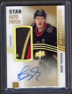 Parche estrella de acetato Premier 2023-24 Upper Deck automático dorado #AVBT Brady Tkachuk/10 - Imagen 1 de 2