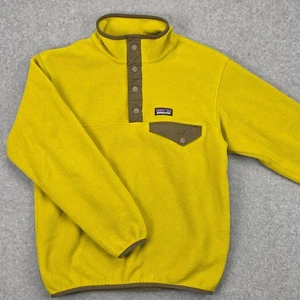 Patagonia Synchilla Snap T Pullover Boys Sz M 10 Yellow Lightweight Fleece - Picture 1 of 16
